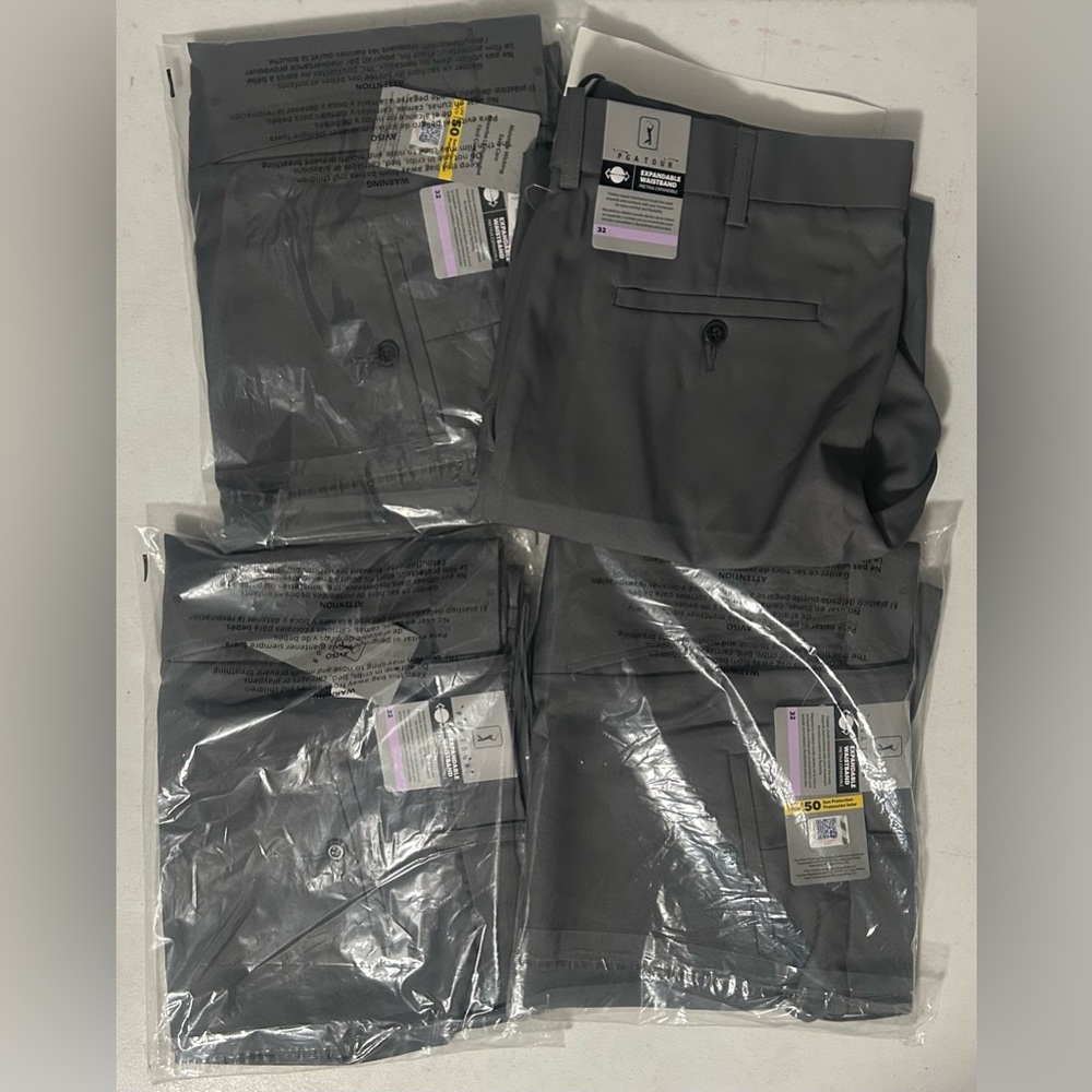 PGA Tour Golf Shorts — Gray — Size 32—Bulk Lot —Brand New